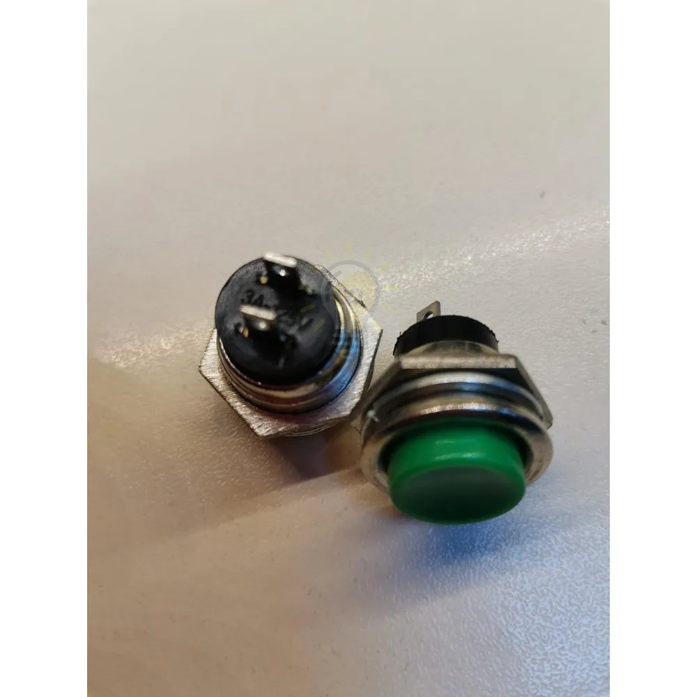 Кнопка Lem. кругл зелена метал OFF-(ON) DS-212 LSW14 
