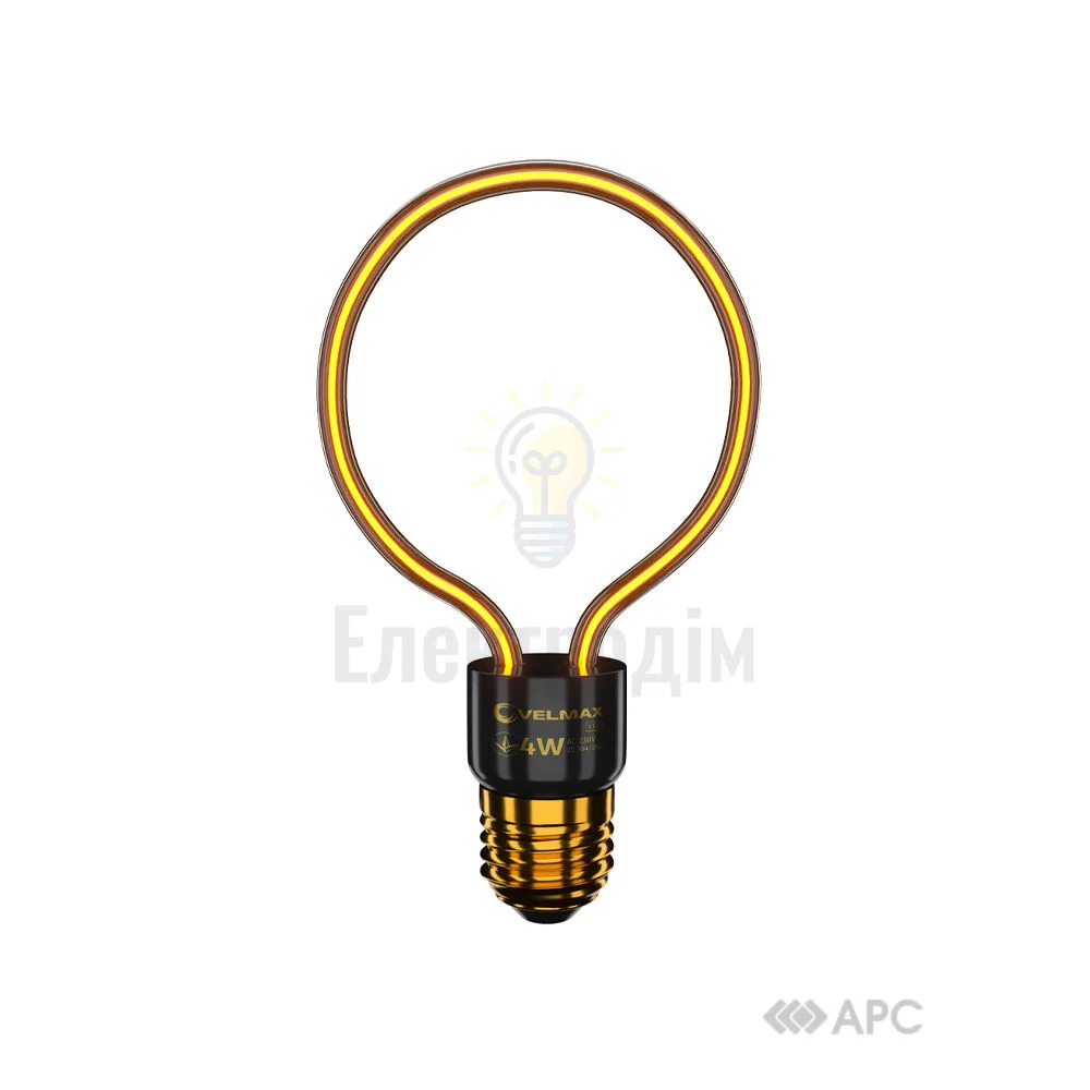LED лампа VELMAX V-Filament-Decor-Груша, 4W, E27, 2700K, 260Lm 21-48-11 