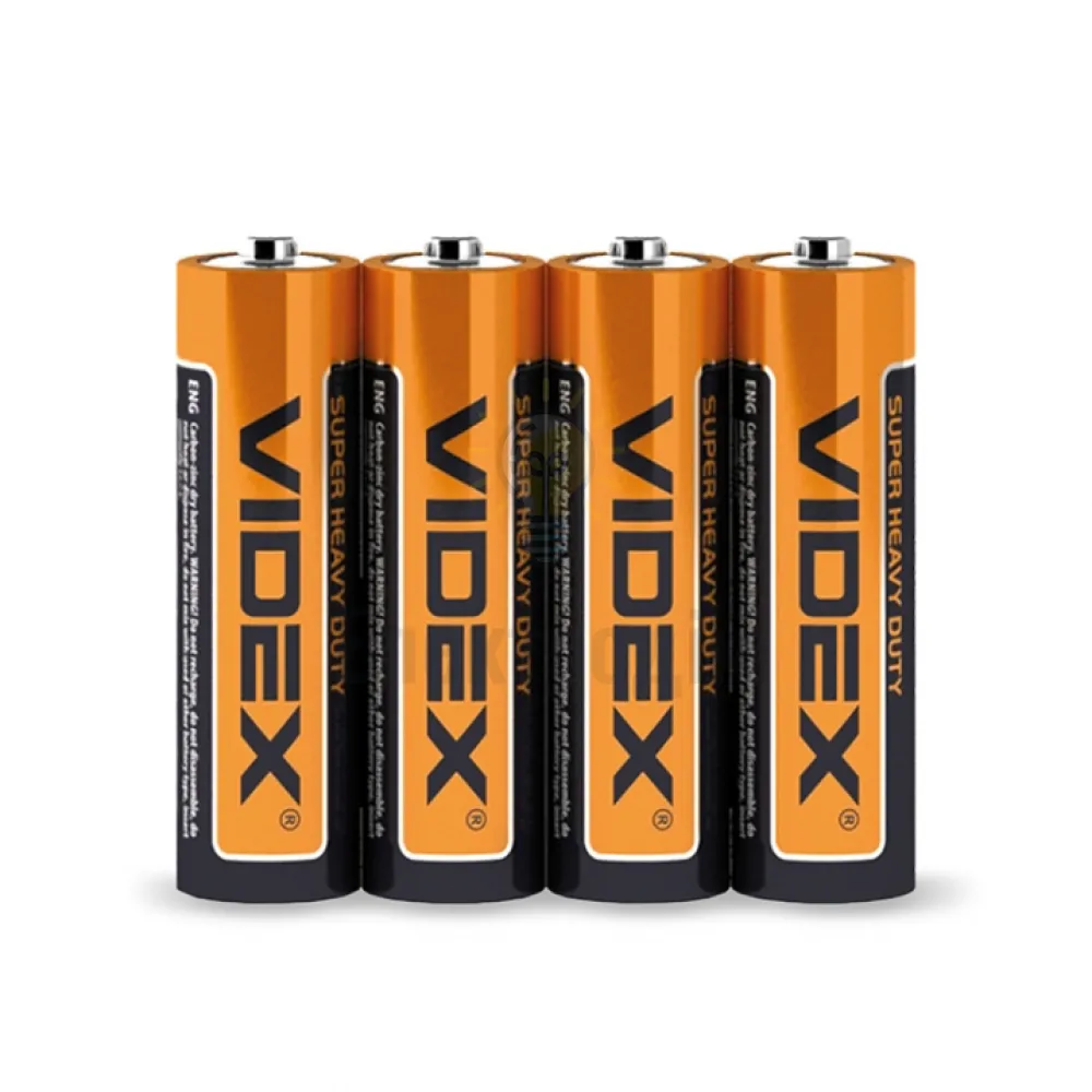 Батарейка Videx солевая R6P/AA 4шт SHRINK за 1 шт. 