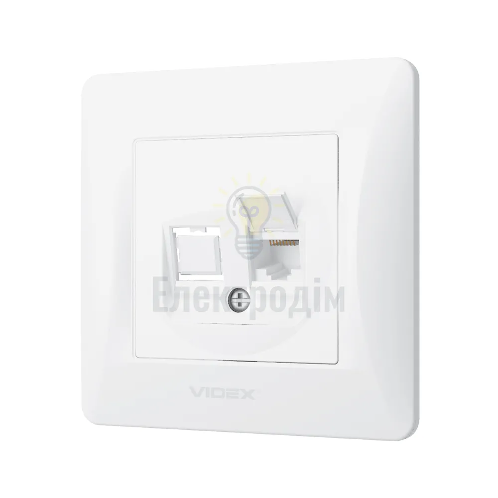BINERA білий Розетка внутрішня 1-а CAT6 комп'ютерна Videx VF-BNSK1PC6-W  - фото 2