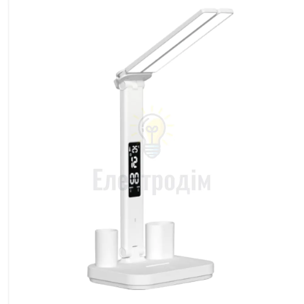 LED-світильник настільний 6W (білий) акумулятор, USB, лед екран, органайзер TL-16W  - фото 1