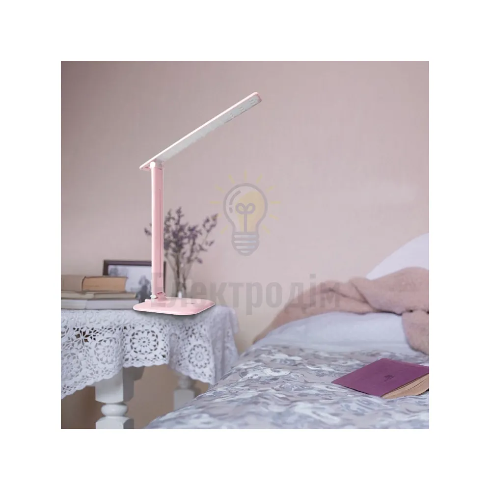 DE1725ARD настільний світильник рожевий 9W 6500К 500 LM (36*15*15cm) IP20 01956  - фото 4