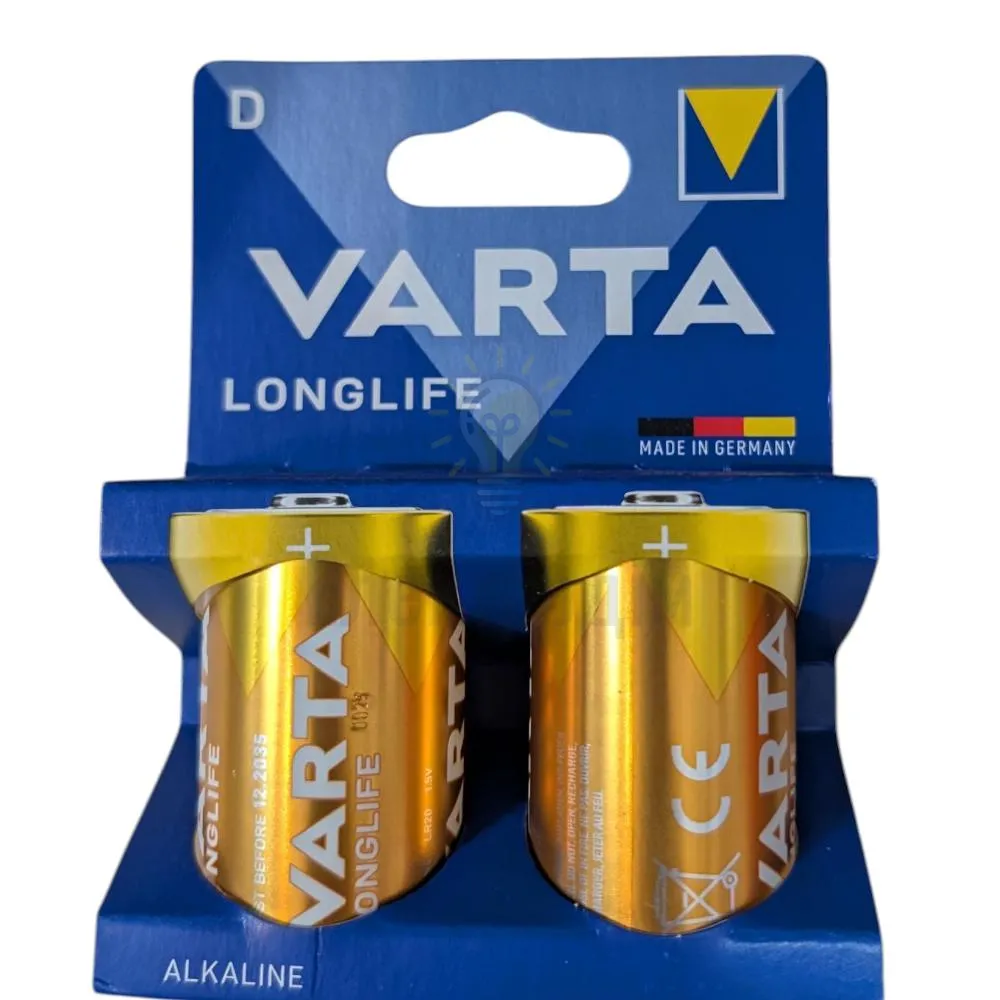 Батарейка VARTA Батарейка лужна D/LR20 (бл-2шт) VARTA Longlife 4120101422 