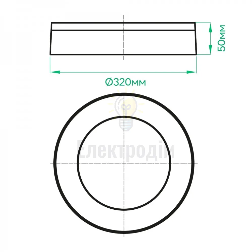 AL3007-RW 30W 5000К IP65, круг, білий, Ф320*50мм 80216  - фото 2