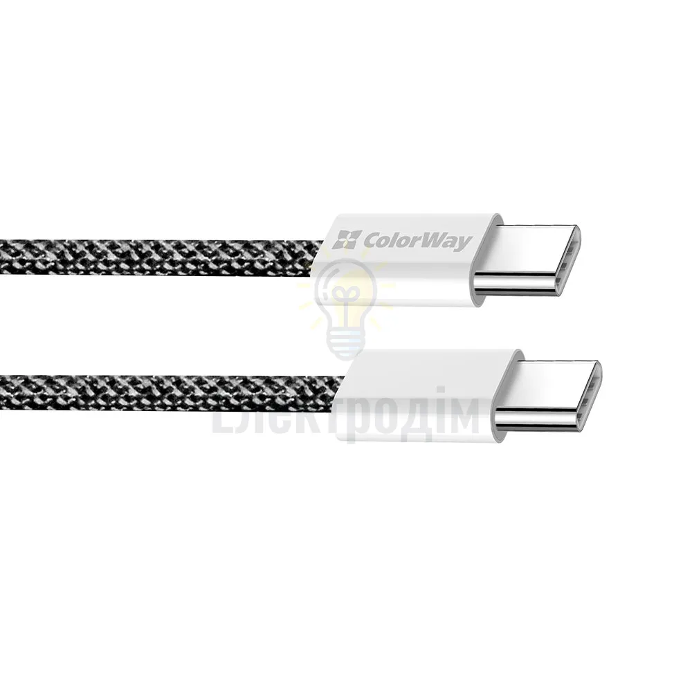 Кабель USB PD Type-C/Type-C ColorWay CW-CBPDCC061-BK 3,0A 60W 1м чорний CW-CBPDCC061-BK  - фото 8