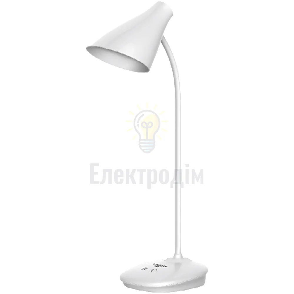 LED лампа настільна LEBRON L-TL-L-48, 4W, 4100K, Li-ion 1200mAh, біла, USB 15-13-48 