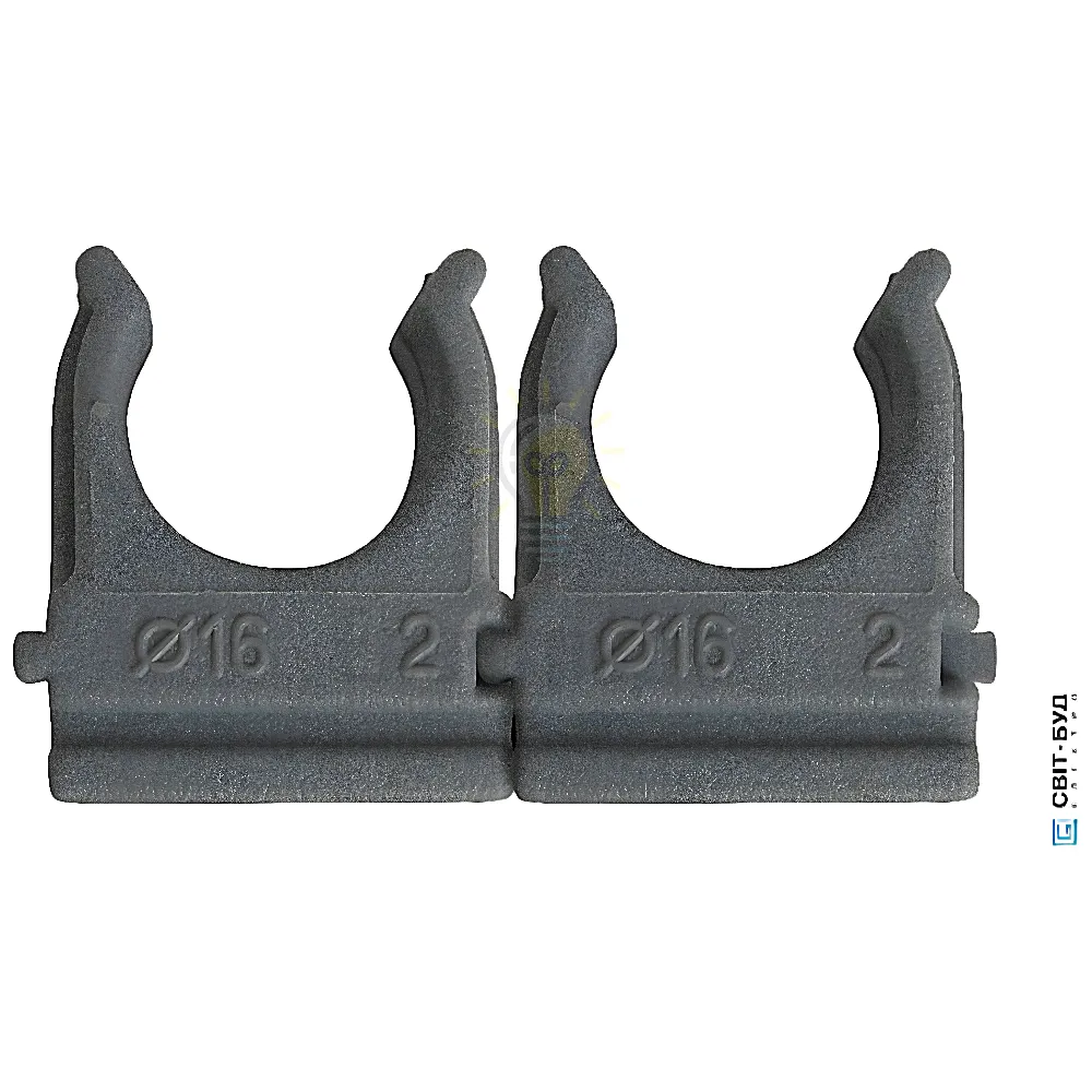 Хомут-кліпси для гофротруби d 20 мм, сірі, (100шт) 66-58-36 