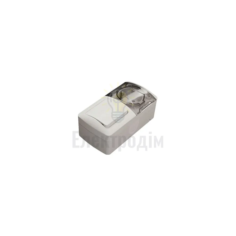 Вимикач EL-BI EVA 2-ий + Розетка з заземленням з кришкою світло-сірий IP54 554-011500-922  - фото 1