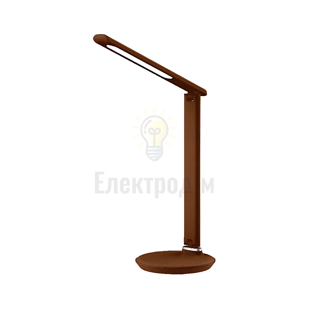 LED лампа настільна LEBRON L-TL-L, 9W, 3000K-6500K, коричнева шкіра, з блоком живлення 15-13-32-1 