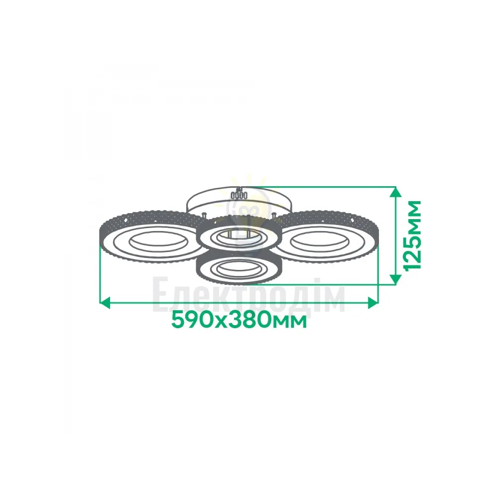 AL6164-1ARD 42W коло 4000Lm 3000-6500K 590*380*125mm VIVID 80090  - фото 4