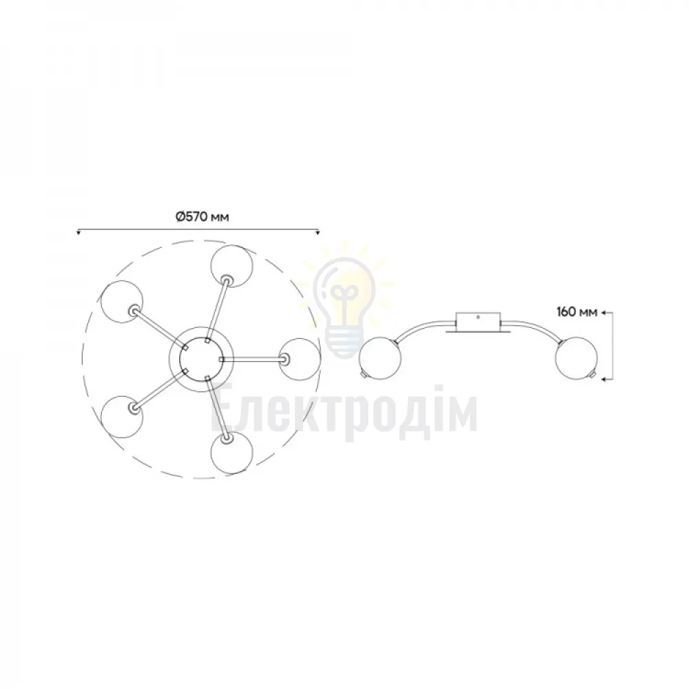 AL6475ARD 45W 5450Lm 3000K-6000K 570*160mm білий PRIMA BIANCO 80427  - фото 2