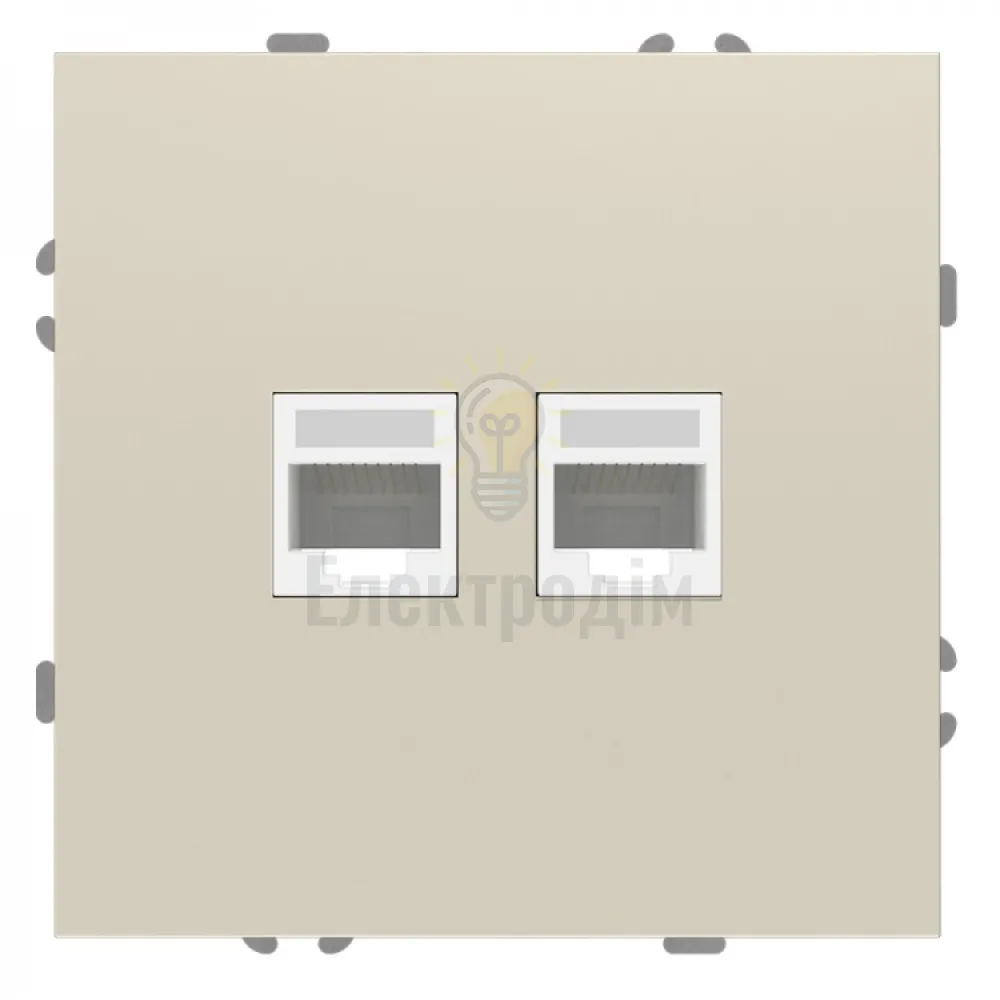 ER152PC-C розетка комп’ютерна подвійна, механізм шампань Soft 80827  - фото 1
