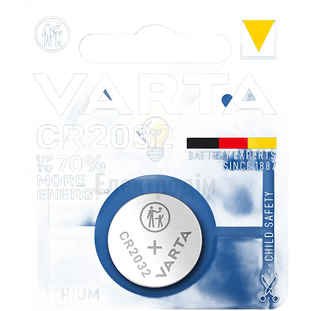 Батарейка VARTA CR 2032 (блістер-1 шт.) 6032101401  - фото 1
