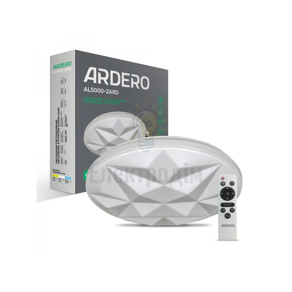 AL5000-2ARD 54W коло 4050Lm 2700K-6500K 400*400*73mm RGB AMBER 80051 
