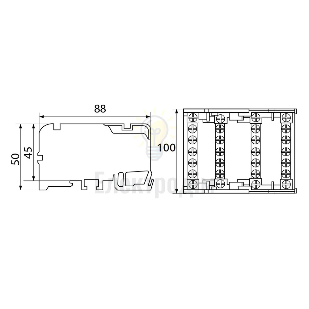 Шина в корпусі в корпусі Промфактор 4p 125А 4х7 690V BFT407  - фото 2