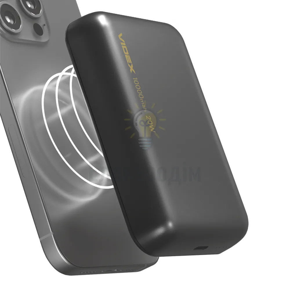 Павербанк 10000 mAh Videx VPB-W102-G 20W PD + БЗП сірий VPB-W102-G  - фото 2