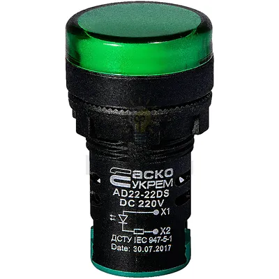 Сигнальна арматура Світлосигнальна арматура АСКО AD22-22DS 220V DC зелена A0140030082 — купити в Електродім