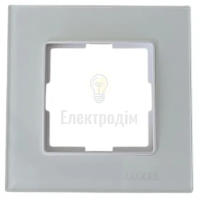 Рамка скляна горизонтальна одинарна apple white (білий) 0021 — купити в Електродім