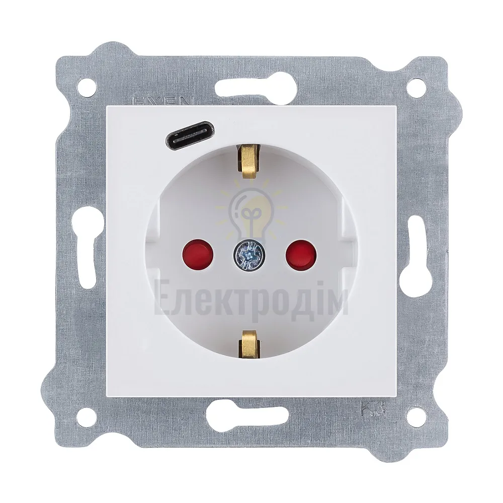 Механізм розетки білий з заз. + Type-C 290-000103-274 