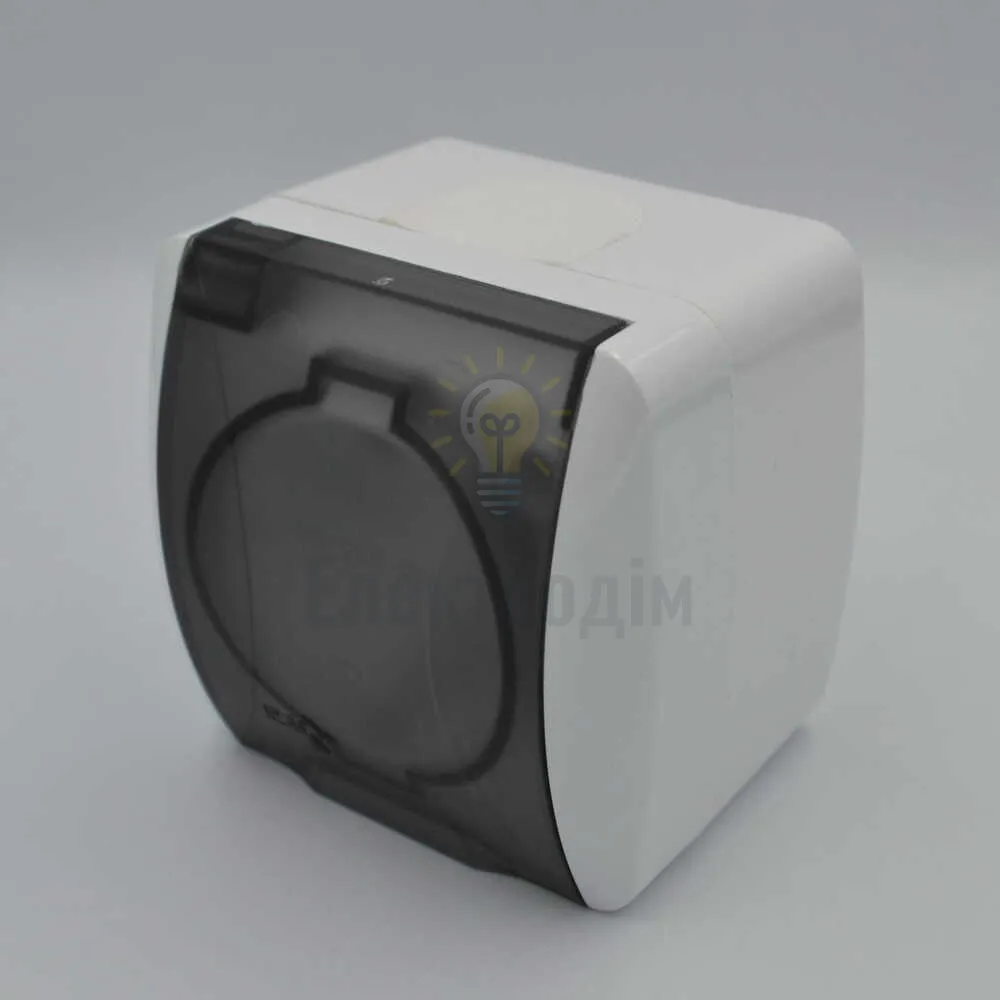 Розетка Alsu біла одинарна з\з з кришкою 504-010215-218  - фото 3