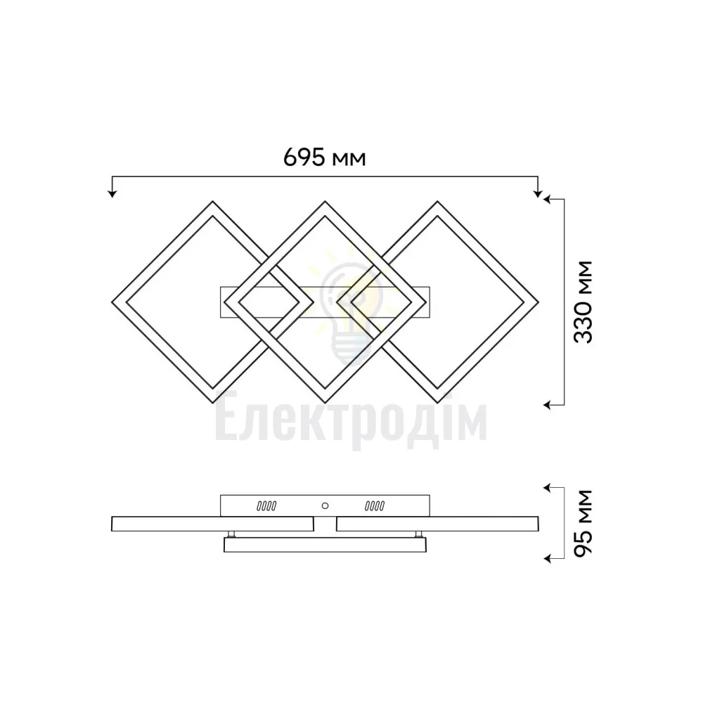 AL6492-1ARD 55W 3200Lm 3000K-6000K 695*330*95mm білий URBAN W 80939  - фото 1