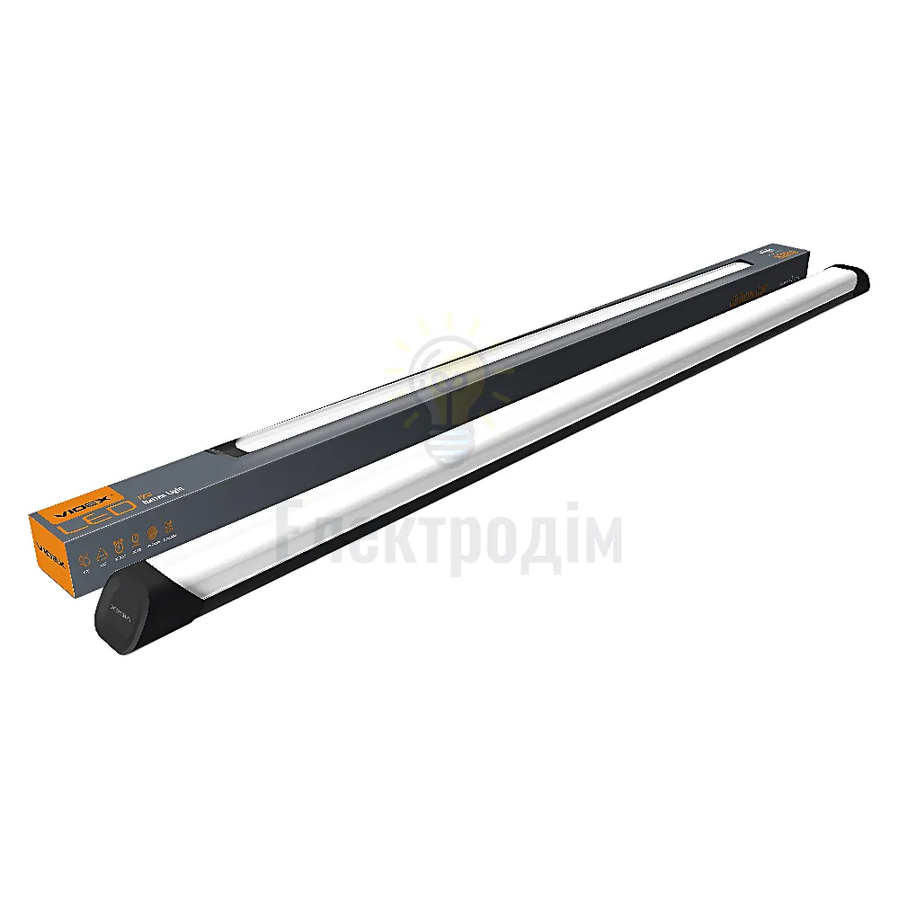 LED світильник лінійний VIDEX 72W 1.2М 5000K 220V чорний VLE-BN-72125B 