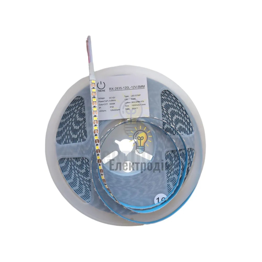 TRIONE TRIONE RX 12V 5 ММ- 120 LED - 9,6W - 6000K (10м. бухта) 97621 