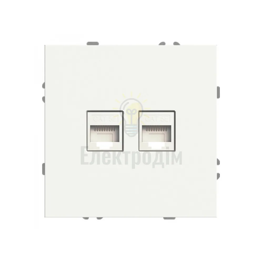 ER152PC-W розетка комп’ютерна подвійна, механізм білий Soft 80723  - фото 1