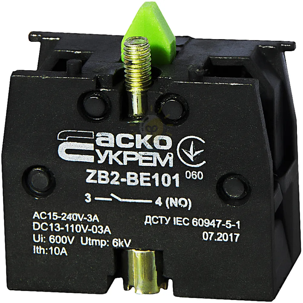 Блок контакт для постів АСКО ZB2-BE101 N/О A0140010025 
