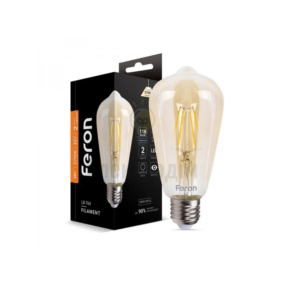 Світлодіодна лампа Filament LB-764 ST64 золото 230V 4W 470Lm E27 2700K 25857 
