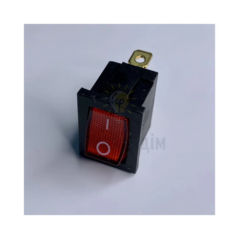 Перемикач малий червоний із підсв. KCD1-101-2 LSW05 