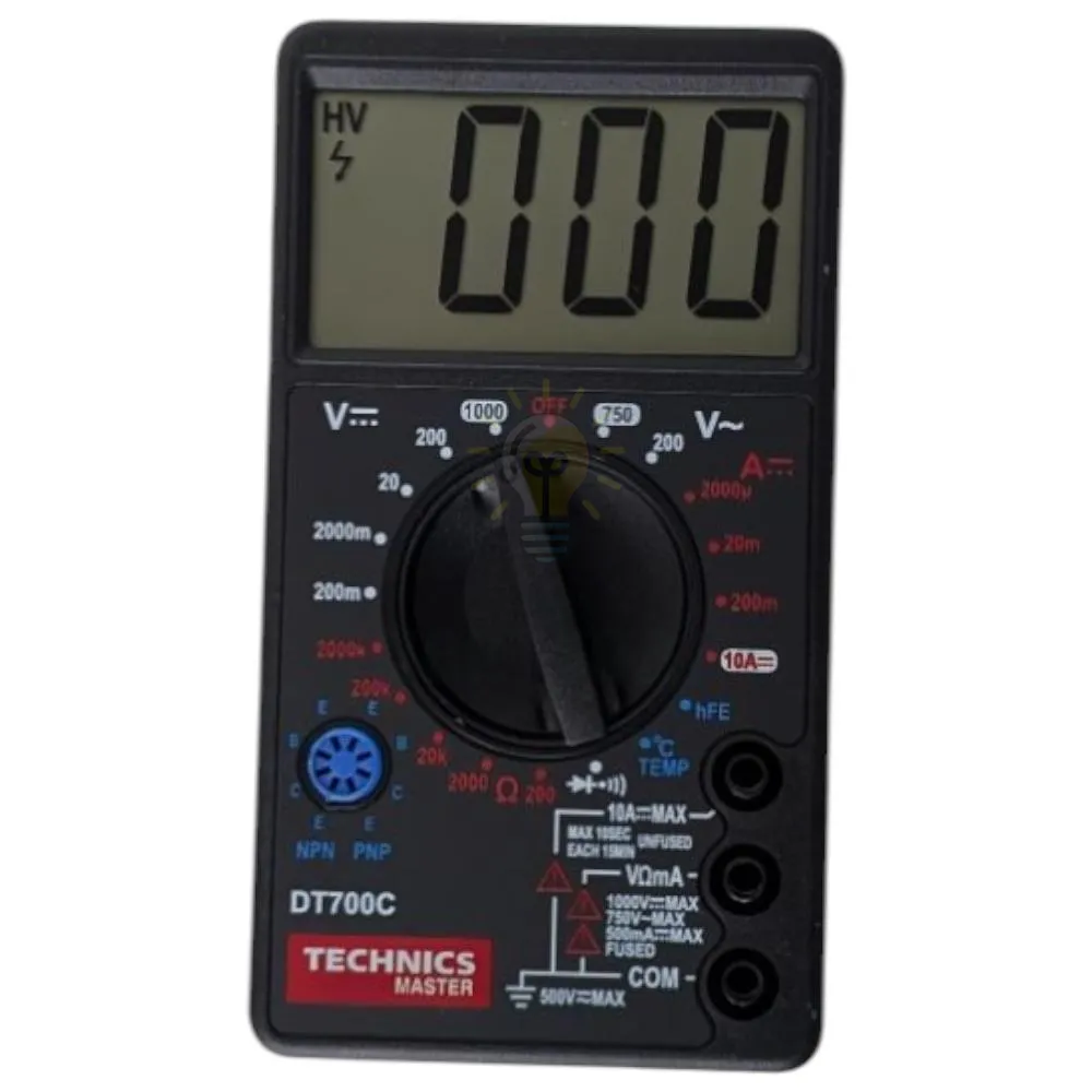 Мультиметр цифровий DT700C, 8 функцій + зумер Technics 46-821 