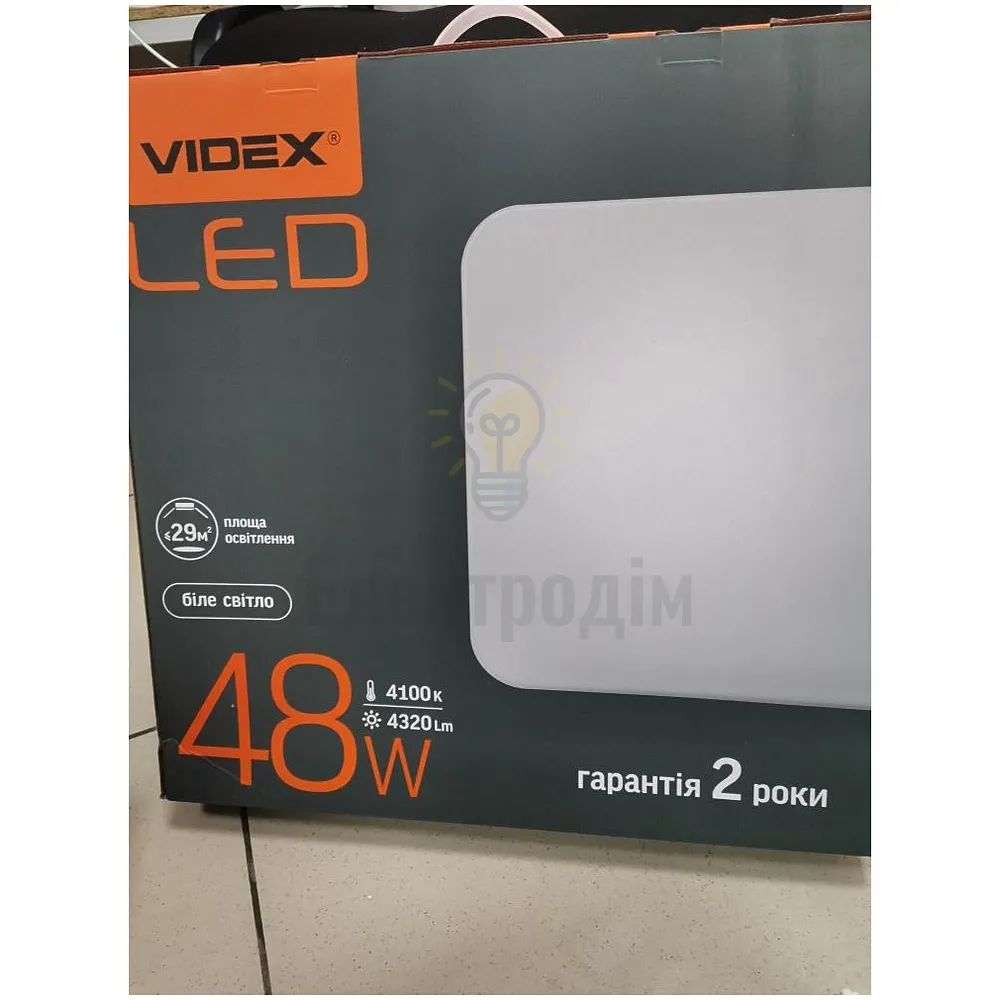 LED Світильники LED світильник настінно-стельовий Квадрат VIDEX 48W 4100K Матовий 220V VL-CLS-484M Китай 