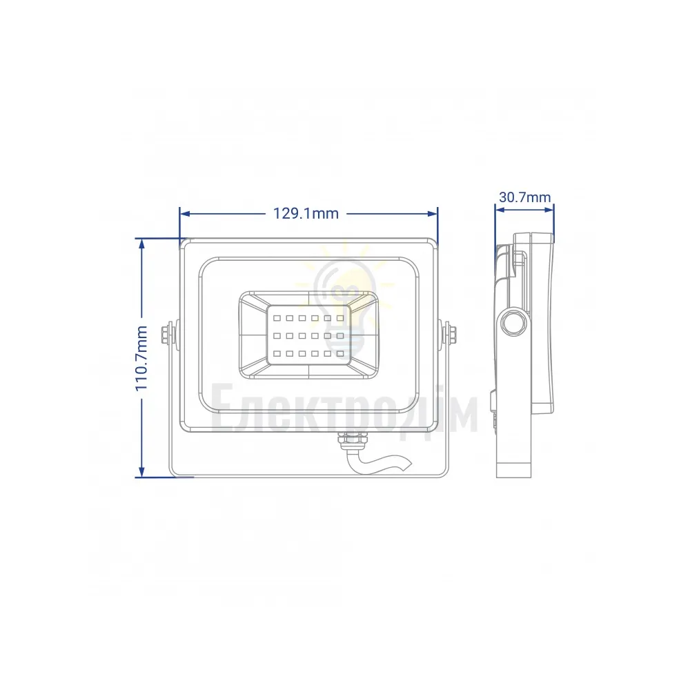 LL-6020 20W 1800Lm 6400K 230V (129*111*31mm) Білий IP 65 40052  - фото 2