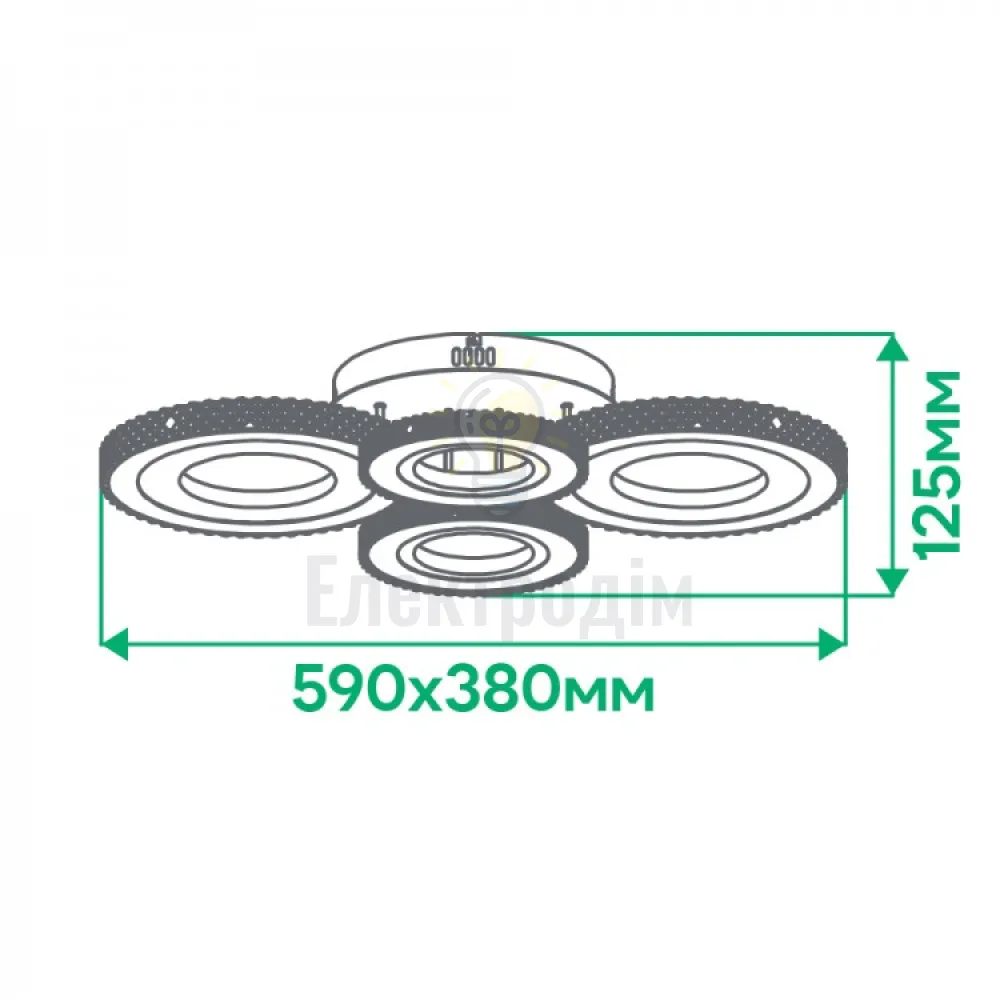AL6164-1ARD 42W коло 4000Lm 3000-6500K 590*380*125mm VIVID 80090  - фото 4