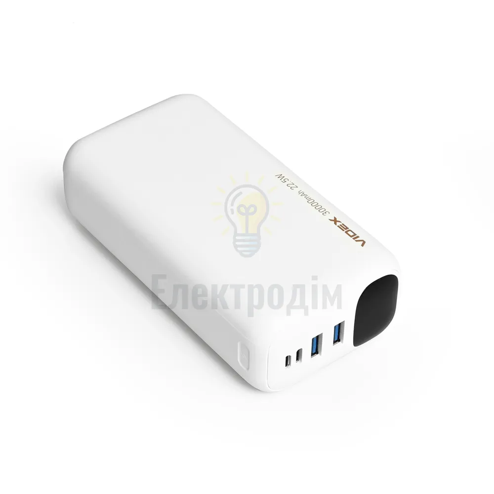 Павербанк 30000mAh Videx VPB-297-W 22,5W білий VPB-297-W  - фото 5