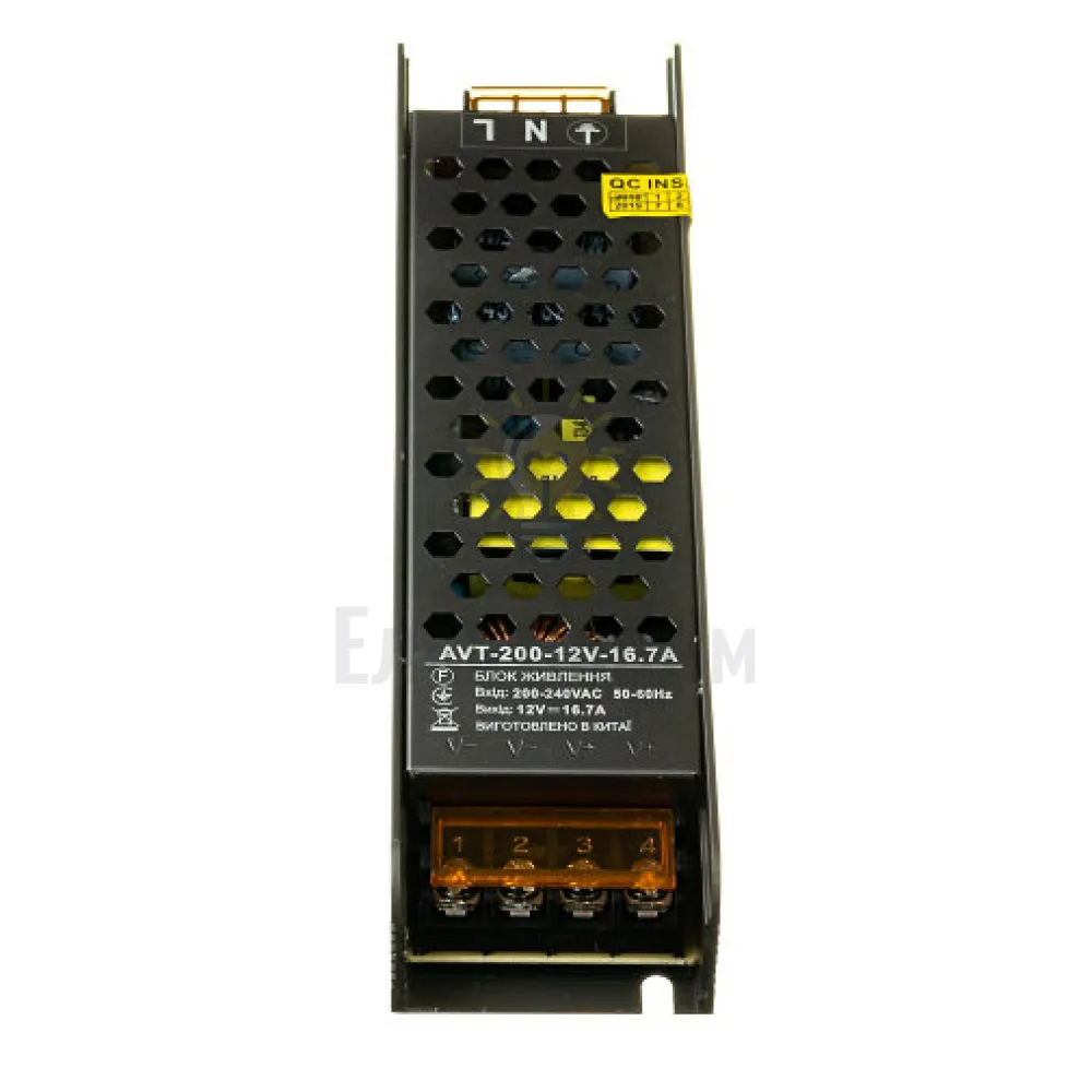 Блок  живлення 12В AVT Блок живлення AVT 12V IP20 16,7А - 200W 1019868  - фото 3