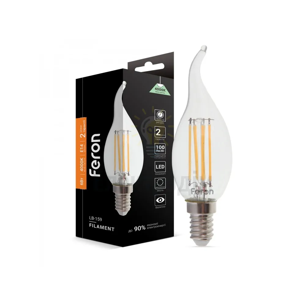 Світлодіодна лампа Filament LB-159 CF37 230V 6W 600Lm  E14 4000K 25751 