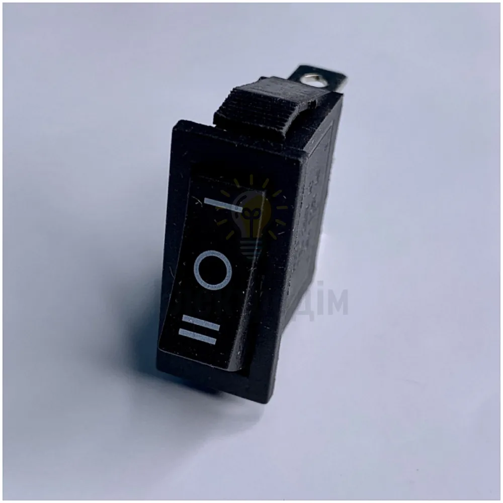 Перемикач тонкий чорний 3 полож. із фікс. KCD3-103 LSW18 