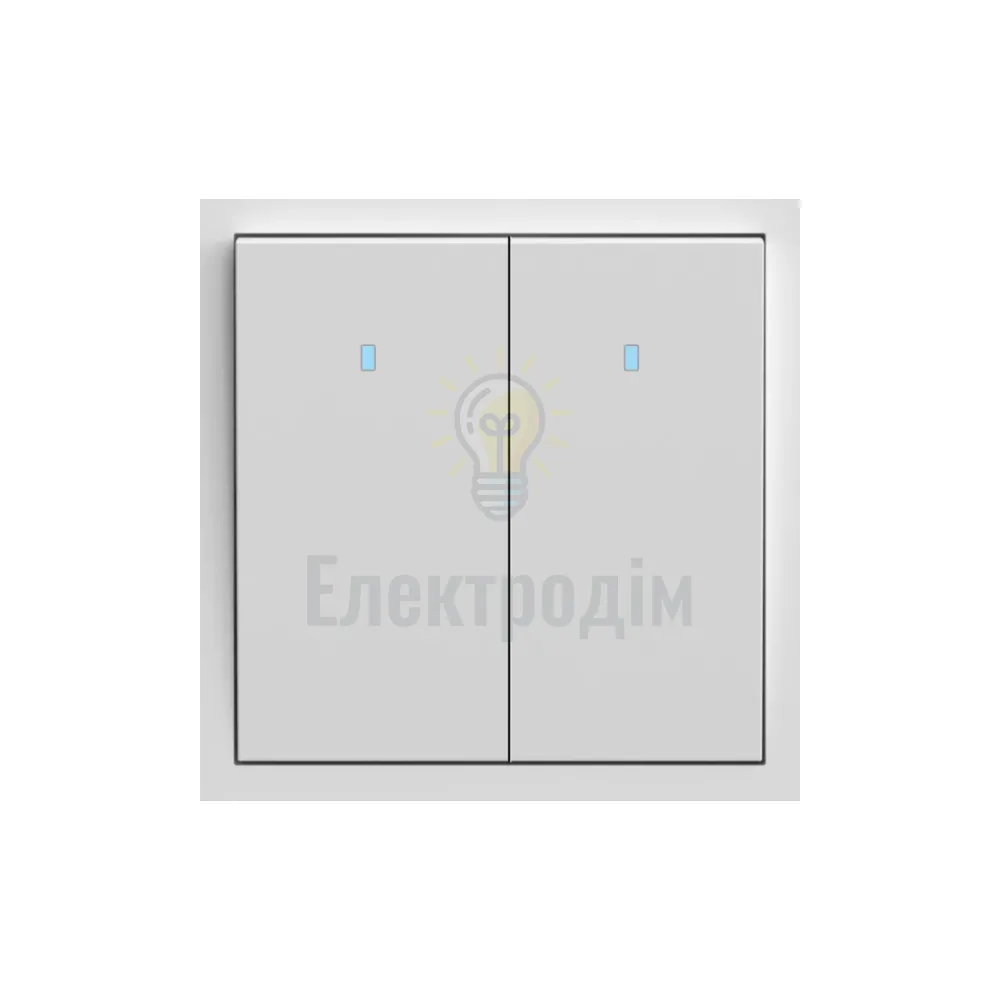 EV112L-W вимикач 2-кл. з підсвіткою, механізм білий 10А Soft 80715  - фото 1