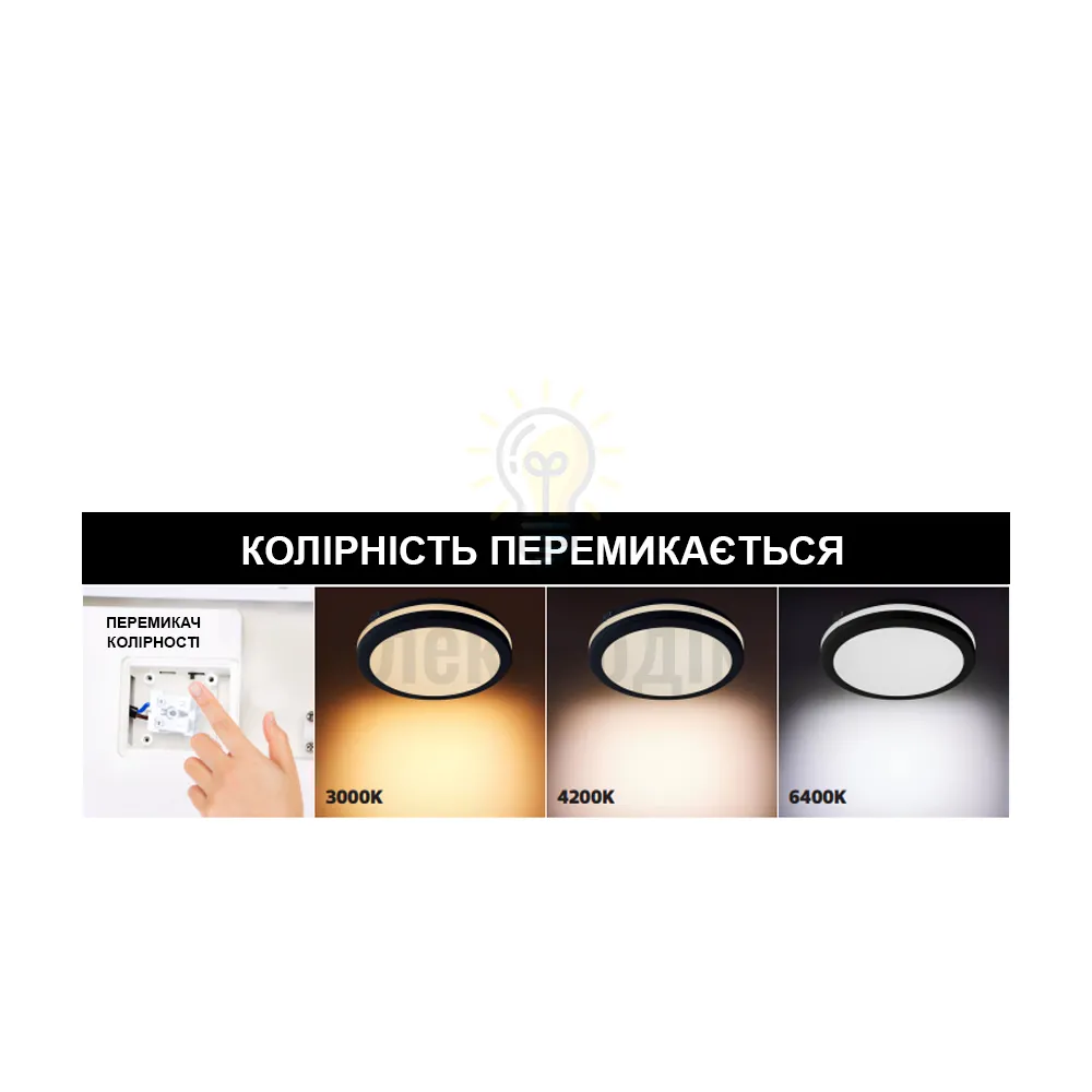 Світлодіодний світильник SCARLETT-20 3CCT 20W чорний 98776  - фото 2