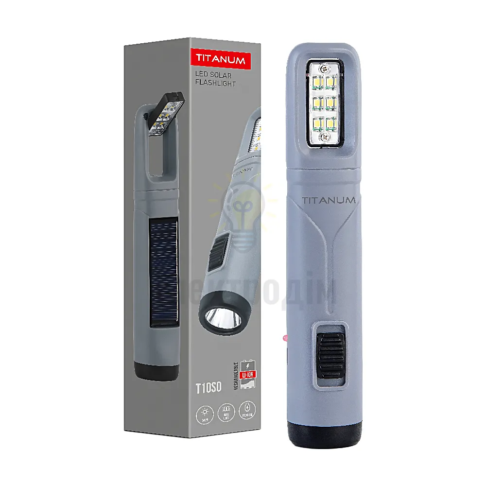 Ліхтарик LED портативний 50Lm 5500K з сонячною батареєю TLF-T10SO 