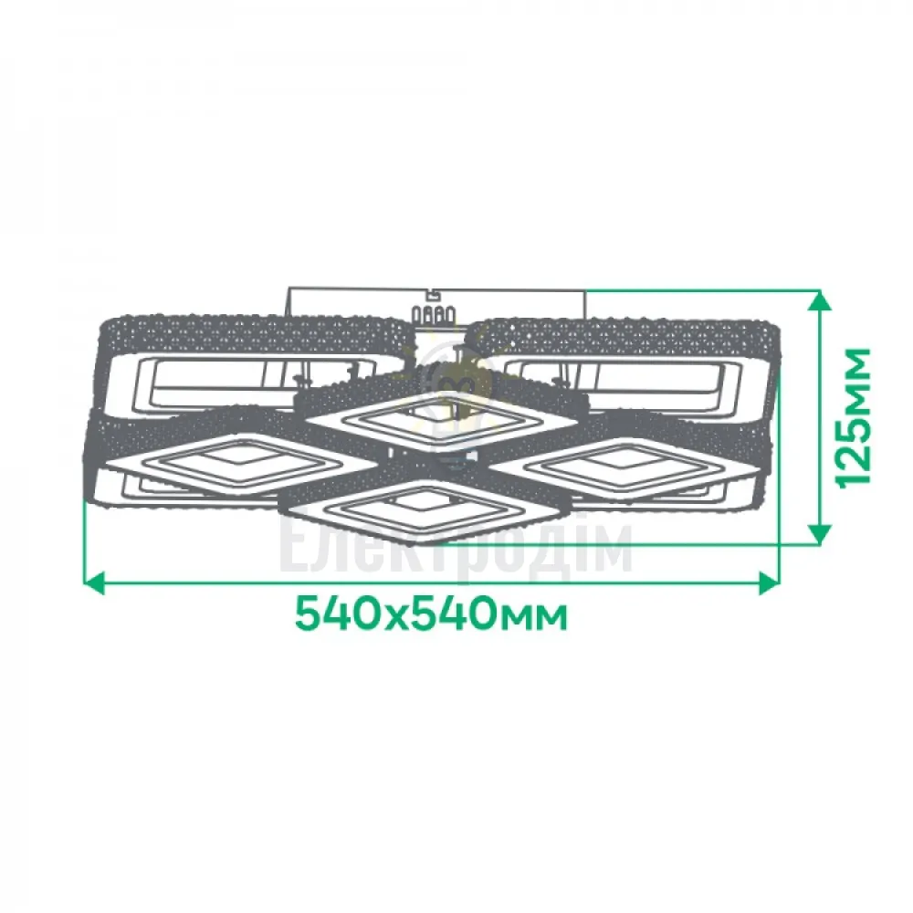 AL6168ARD 177W квадрат 16500Lm 3000K-6500K 540*540*125mm VIVID 80085  - фото 3