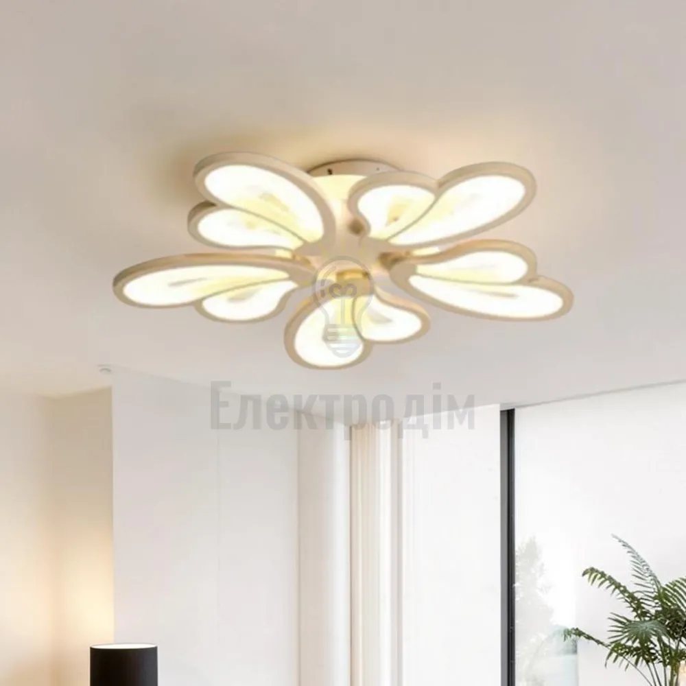 LED світильник VELMAX V-CL-WINDFLOWER-5Wh, max 70W, 3000K-6500K, пульт, блок живлення, білий, 230V 23-43-22 