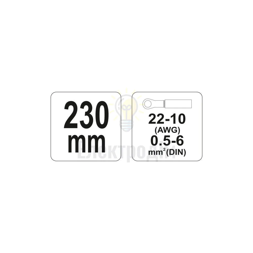 Обтискні кліщі для роз'ємів 0,5-6,0 мм2 YATO YT-2296  - фото 3