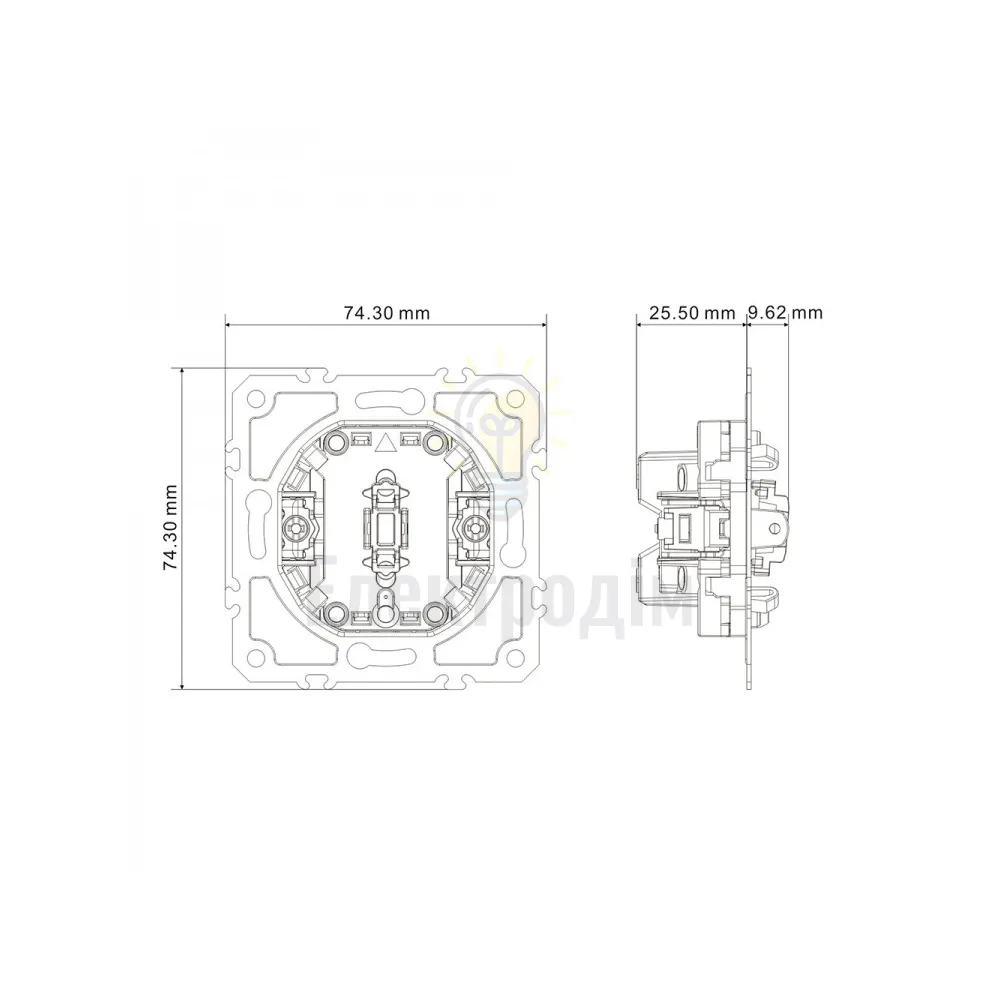 EV111V-G вимикач 1-кл., механізм сірий 10А Soft 80759  - фото 6