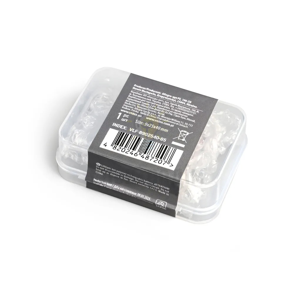 Акумулятор B902540 Li-pol 850mAh Videx VLF-B902540-85  - фото 2
