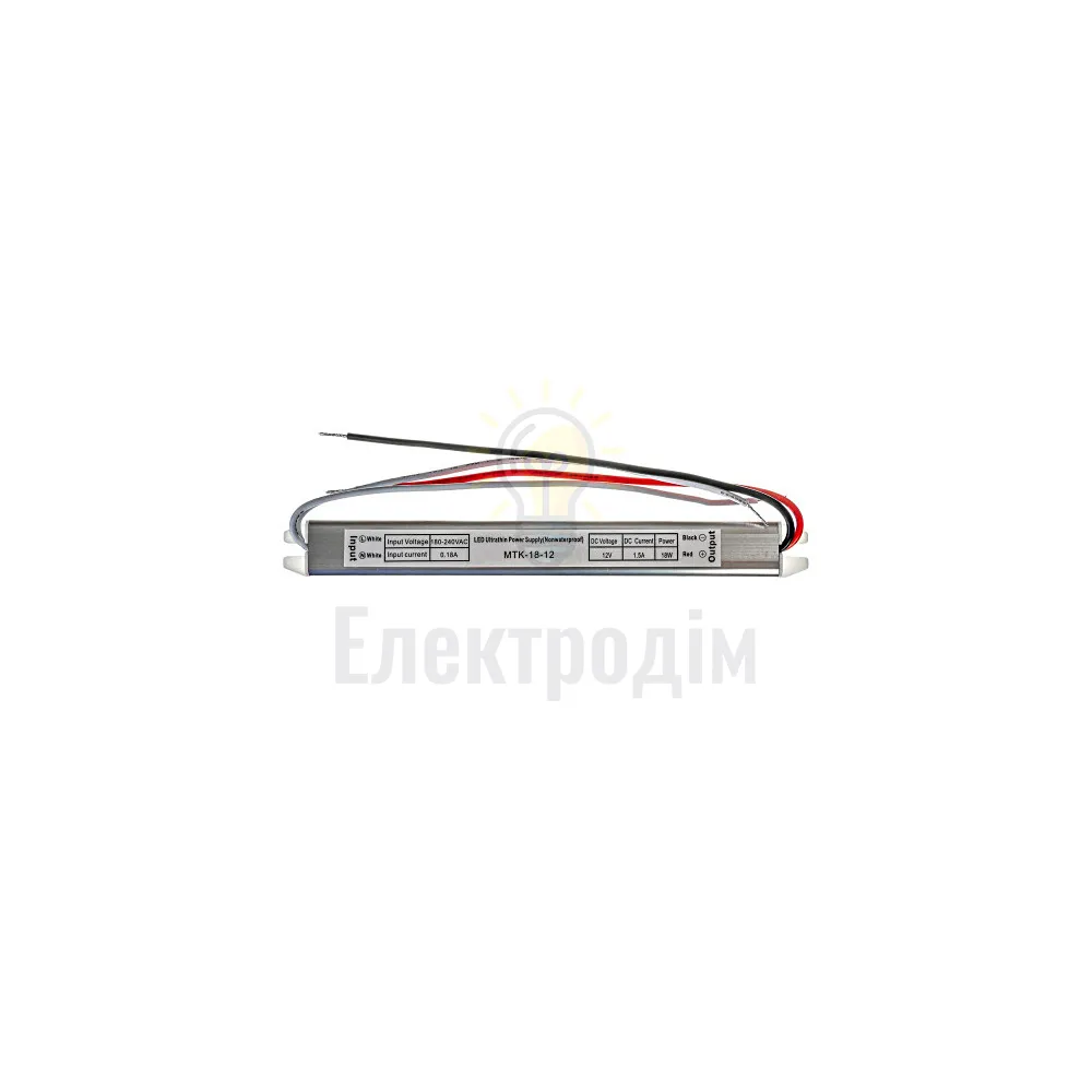 Блок  живлення 12В 1.5А -18W SLIM IP20 C 1013362  - фото 2