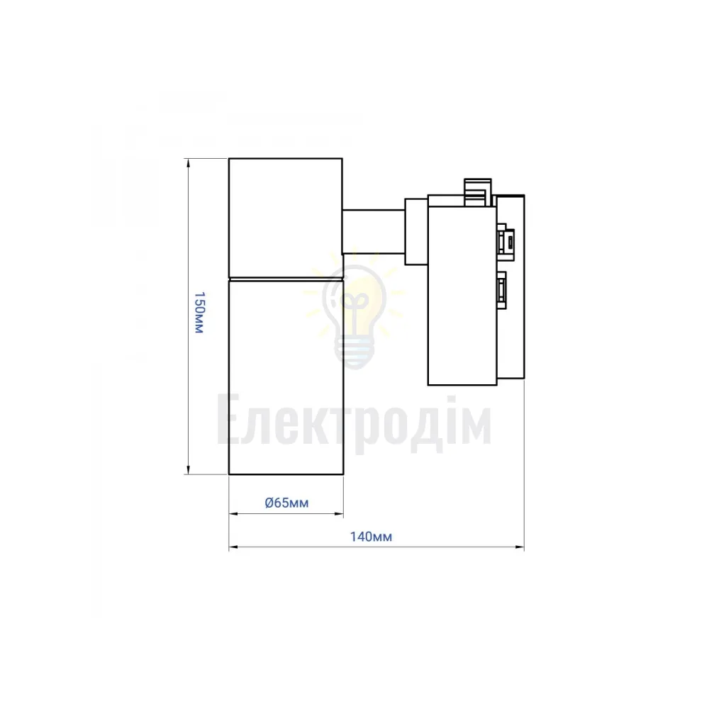Світильник трековий AL140 COB 20W 1600LM 4000K IP40 чорний 65*150*140мм 41612  - фото 3