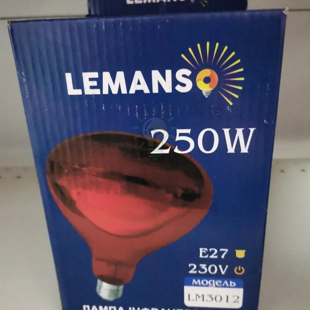Лампа інфрачервона Lemanso 250W E27 230V червона LM3012 
